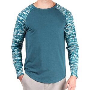 Natori Men's Kaede Colorblock Raglan Modal Blend Lounge T-Shirt, Blue, Medium